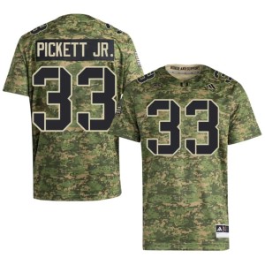 #33 Booker Pickett Jr. College Football Mens Hurricanes Camo Official Jerseys 286838-344