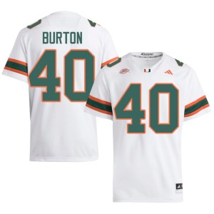 #40 Alumni Men's College Football White Brennan Burton Canes Jersey 557812-778