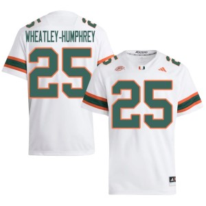 #25 University UMiami Hurricanes White College Football Men Chris Wheatley-Humphrey Jersey 648985-412