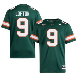 #9 Men College Football Elija Lofton Green Replica Miami of Florida Jersey 464751-203