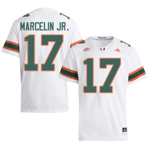 #17 University of Miami Men Ezekiel Marcelin Jr. White Official College Football Jersey 648368-549