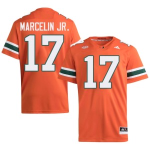 #17 Men's High School Miami Orange College Football Ezekiel Marcelin Jr. Jersey 876830-689