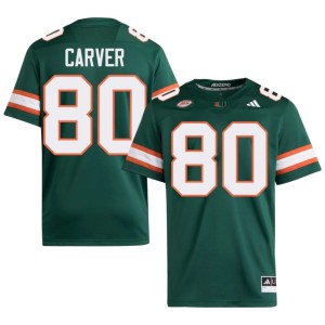 #80 Green Replica Miami Hurricanes Men's College Football Hunter Carver Jerseys 296265-712