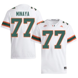 #77 College Football 2026 Men Juan Minaya White Canes Jerseys 609457-926