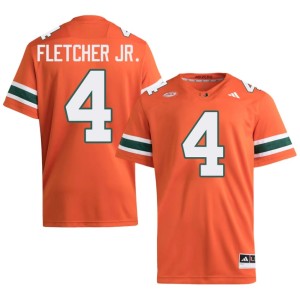 #4 College Football High School The U Orange Mark Fletcher Jr. Mens Jerseys 178342-200