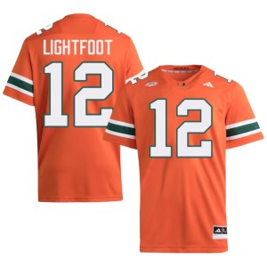 #12 Orange College Football Marquise Lightfoot Men's Miami Hurricanes NCAA Jerseys 404665-544