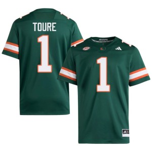 #1 Men Stitched Mohamed Toure College Football UMiami Hurricanes Green Jerseys 387810-116
