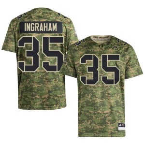 #35 UM Hurricanes Men's Camo College Football Stitched Monroe Ingraham Jerseys 645558-207