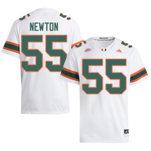 #55 College Football Men Embroidery Mykah Newton White UMiami Jerseys 275769-982