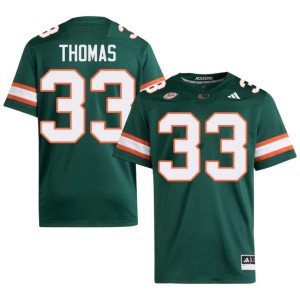 #33 Mens Green 2026 Nick Thomas College Football University of Miami Jersey 478318-162