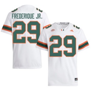 #29 College Football Men The U Player Romanas Frederique Jr. White Jersey 747664-213