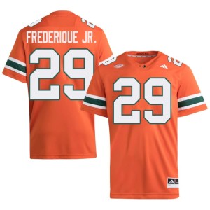 #29 Orange NCAA Men College Football UMiami Hurricanes Romanas Frederique Jr. Jersey 188103-794