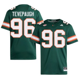 #96 Replica College Football Tucker Tevepaugh Men's Green Canes Jersey 252184-767