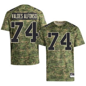 #74 College Football Camo UMiami Hurricanes Yerovi Valdes Alfonso High School Men's Jersey 305615-465