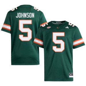 #5 Andre Johnson Official University of Miami Green Mens College Football Jerseys 457543-432