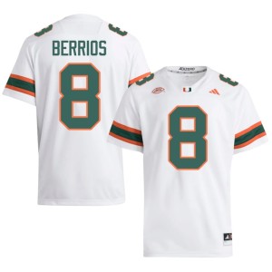 #8 Mens Braxton Berrios White Stitched UMiami College Football Jerseys 364760-890