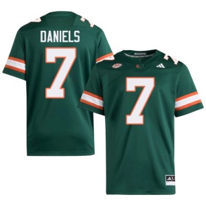 #7 CJ Daniels Green College Football Canes Men Game Jersey 177599-119