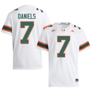 #7 CJ Daniels Limited Men's Hurricanes White College Football Jerseys 201367-888