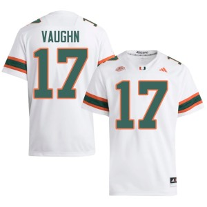 #17 White Men's Cam Vaughn College Football Miami Hurricanes Game Jersey 809368-125