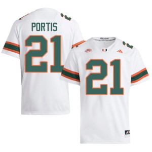 #21 Camdin Portis UMiami Hurricanes Men's White Game College Football Jerseys 207964-263