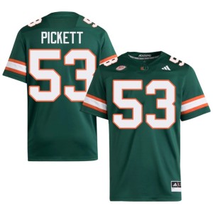 #53 College Football Men's University of Miami Canon Pickett NCAA Green Jerseys 500245-105