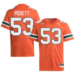 #53 College Football Hurricanes Canon Pickett University Orange Men Jersey 182585-358