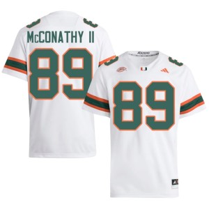 #89 Miami White College Football Cole McConathy II High School Mens Jersey 743034-853