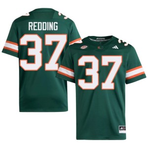 #37 Miami Cortez Redding Men's High School Green College Football Jerseys 652528-437