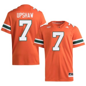 #7 College Football University of Miami Daylyn Upshaw Mens Orange Official Jerseys 363972-681