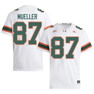 #87 Gavin Mueller Miami College Football Men High School White Jersey 596744-511