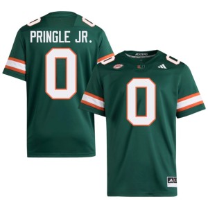#0 Mens Girard Pringle Jr. College Football UMiami Green Stitched Jersey 824017-888