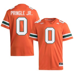 #0 Mens College Football University of Miami Girard Pringle Jr. Game Orange Jersey 100553-215