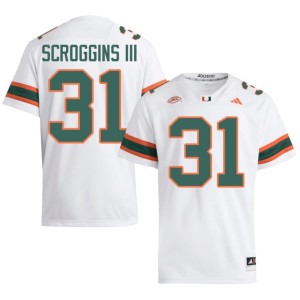#31 Men UMiami Hurricanes Limited Herbert Scroggins III White College Football Jerseys 399903-995