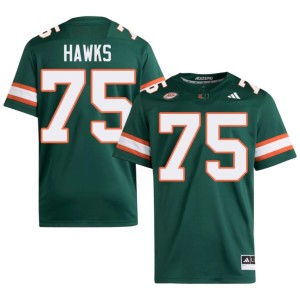 #75 Green Game UMiami Hurricanes Jacob Hawks Men College Football Jersey 506608-885