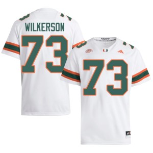 #73 Jaden Wilkerson College Football Miami Men White NCAA Jerseys 599843-836