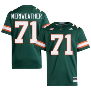 #71 Men Green College Football Canes Jamal Meriweather Limited Jersey 544715-565