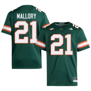 #21 UMiami Hurricanes NCAA Men's Javian Mallory College Football Green Jersey 243911-488