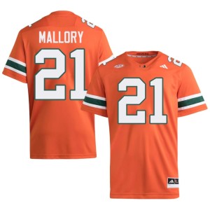 #21 College Football Orange Miami Men's Game Javian Mallory Jerseys 556046-845