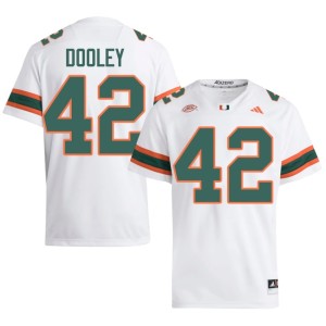 #42 Jim Dooley UMiami Hurricanes White Men College Football Alumni Jersey 175993-989