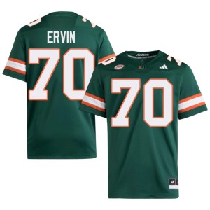 #70 Green College Football Joel Ervin UM Hurricanes Men Stitched Jersey 920556-339
