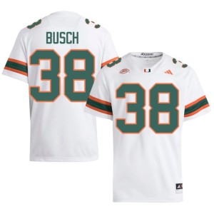 #38 UMiami White High School Karsten Busch College Football Men Jerseys 645676-782
