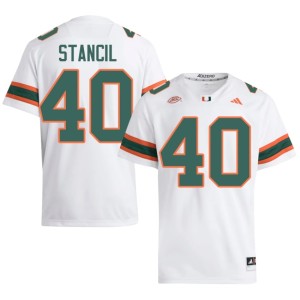 #40 Miami Keshawn Stancil College Football White Mens Stitched Jerseys 854527-402