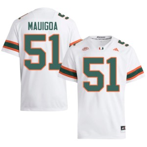 #51 College Football University The U White Men Kiko Mauigoa Jersey 337637-924