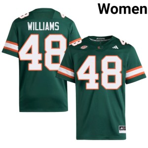 #48 Womens Green UM Hurricanes College Football Andres Williams Limited Jerseys 829763-553