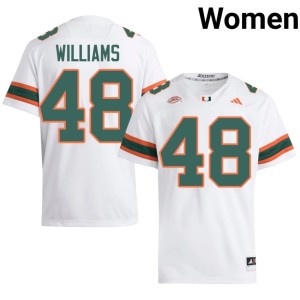 #48 University Women Miami Hurricanes Andres Williams White College Football Jersey 597186-272
