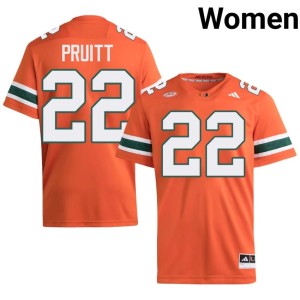 #22 Miami College Football Orange 2026-27 Cam Pruitt Womens Jersey 898673-870