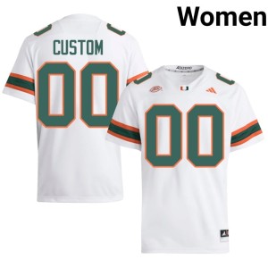 #00 2026-27 White College Football UMiami Women Custom Jerseys 547370-971