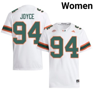#94 University College Football White UM Hurricanes Dylan Joyce Womens Jersey 807722-150