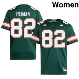 #82 University of Miami Dylan Reiman College Football Women Green University Jerseys 630000-171