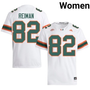 #82 Official College Football Dylan Reiman Women White Miami Jerseys 684132-603